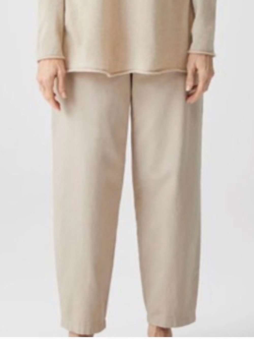 Eileen Fisher Beige Wide-Leg Pants